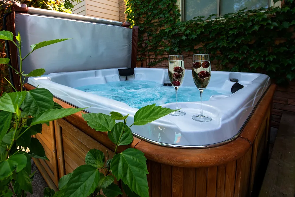 Hot tub interior view