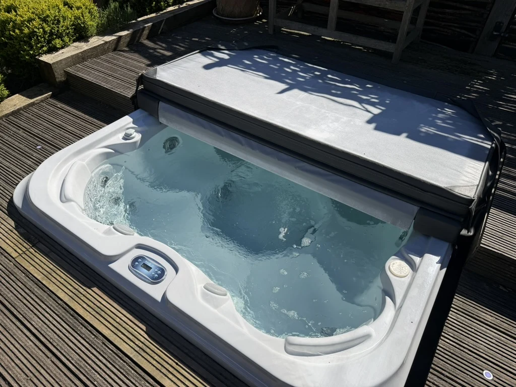 Hot tub on decking